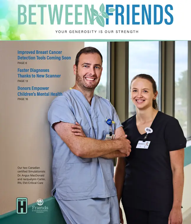 Between Friends Donor Impact Report - Image of two healthcare professionals smiling at camera